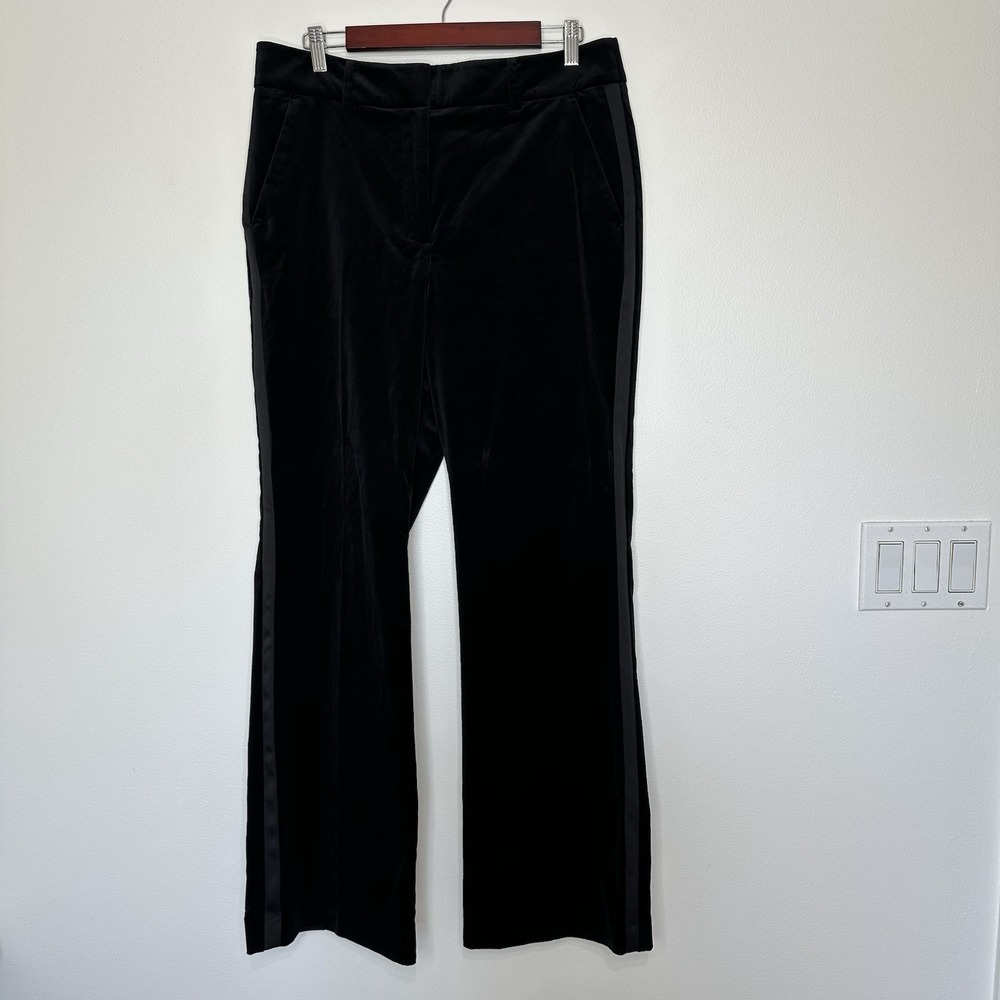Talbots Velvet Wide Leg Black Pants Trousers Size‎ 12 Black
